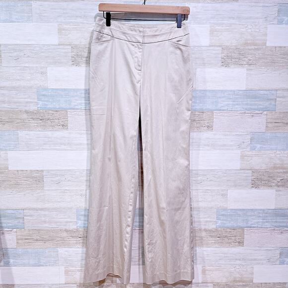 Soft Surroundings Vintage Chino Pants Beige Straight Leg Cotton Stretch Womens 4 - Picture 1 of 7